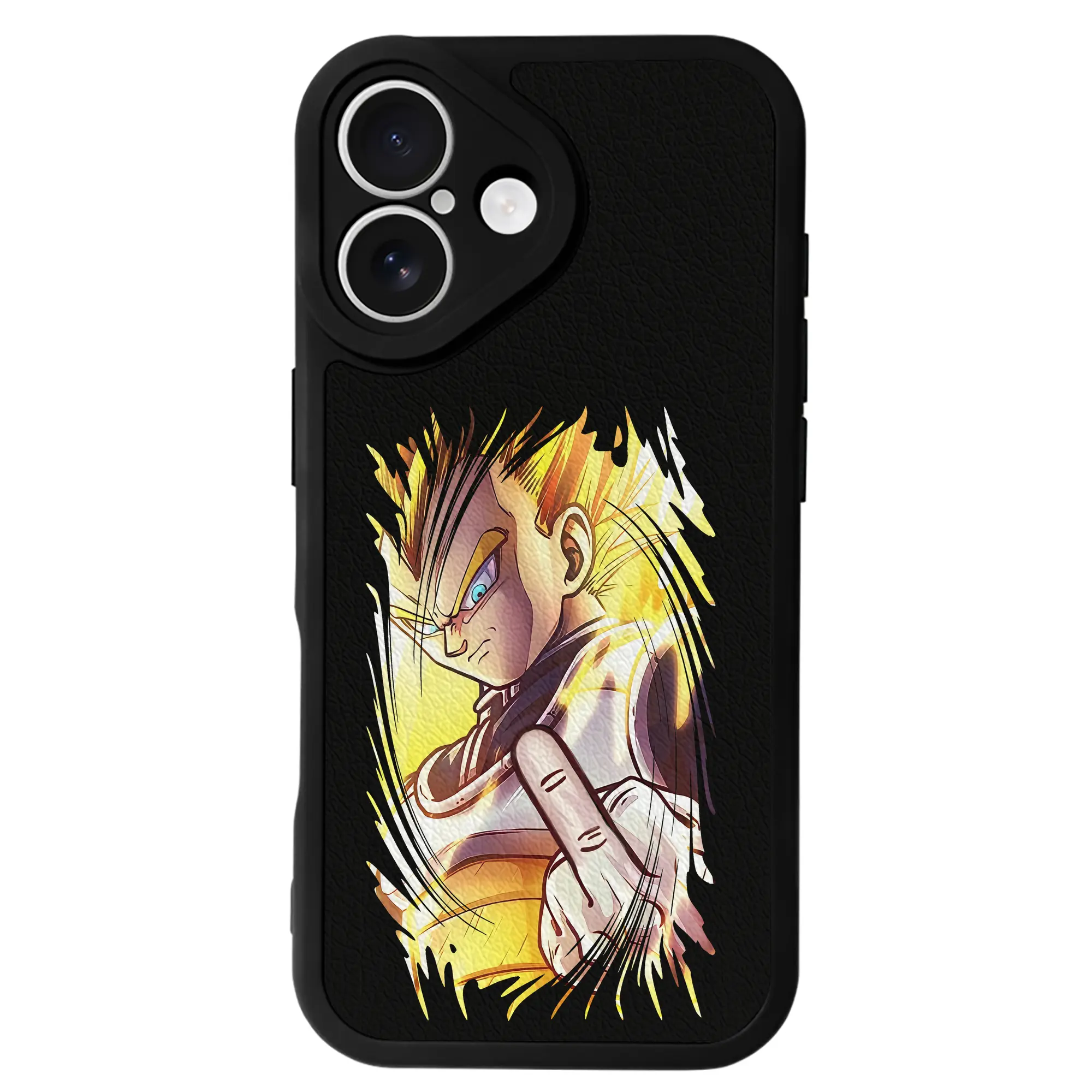 ドラゴンボール グッズ ベジータ - IPhone 16シリーズ対応 ・ シリコンスマホケース ・ レザー調 ・ 高精度フィット ・ 耐衝撃 ・ ワイヤレス充電対応 ・ 精密カット